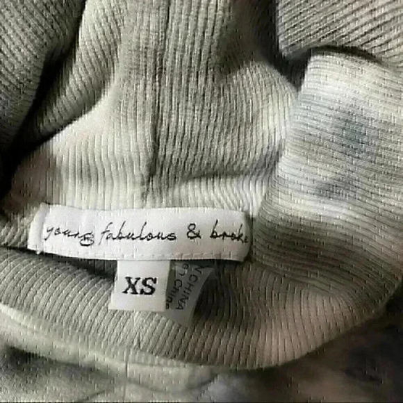 Young Fabulous & Broke Tie-Dye Turtleneck Sweater Dress XS Grey Retro-Chic NWT - Picture 11 of 14